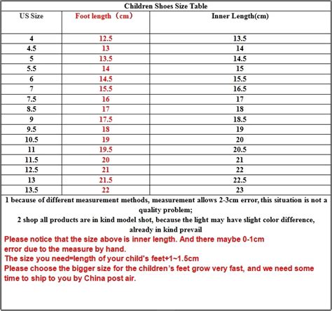 gucci kids shoe size chart.